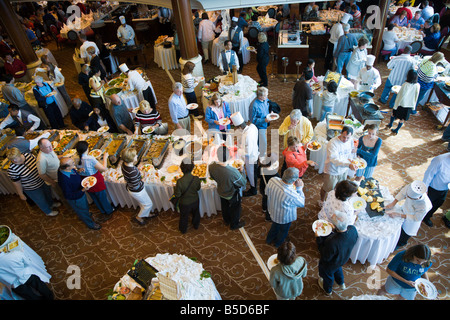 Breakfast buffet served onboard Celebrity Cruise Line's Infinity cruise ship. Stock Photo