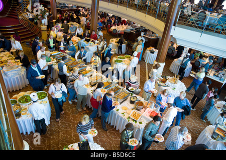 Breakfast buffet served onboard Celebrity Cruise Line's Infinity cruise ship. Stock Photo