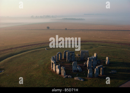 Aerial view of Stonehenge, UNESCO World Heritage Site, Wiltshire, England, Europe Stock Photo