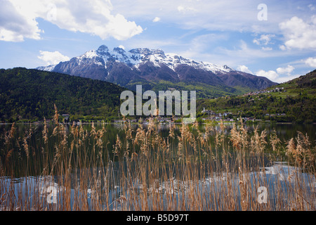 Rural lake in alpine setting Stock Photo