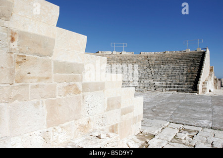 The Ampitheatre at Kourion in Southern Cyprus overlooking the Mediterranean Sea Stock Photo