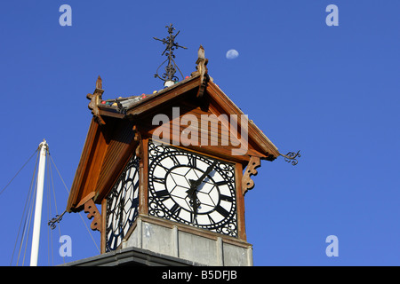 Clock Tower (originally a port captains' office in 19th Century) with seagull - V & A Waterfront , Cape Town , South Africa Stock Photo