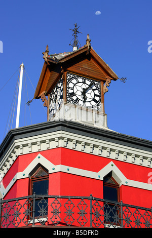 Clock Tower (originally a port captains' office in 19th Century) with seagull - V & A Waterfront , Cape Town , South Africa Stock Photo