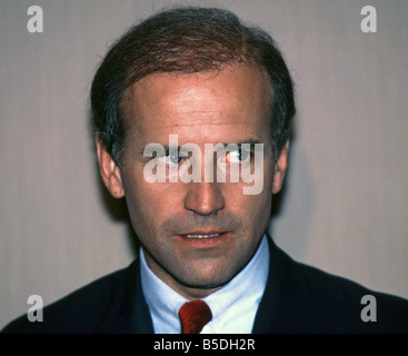 US Senator from Delaware Joseph Biden campaigns for Democratic Presidential nomination in 1987 Stock Photo