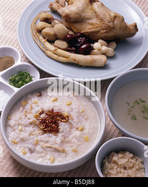 Korean Gruel and Noodle Stock Photo