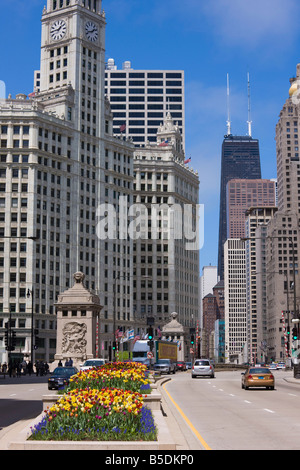 The Wrigley Building on North Michigan Avenue, Chicago, Illinois, USA, North America Stock Photo