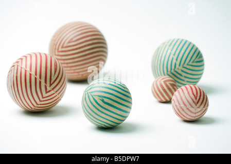 Striped rubber balls, still life Stock Photo