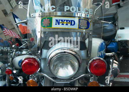 Police Harley Davidson motorbike, New York City, New York, USA, North America Stock Photo
