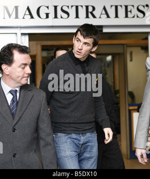 Newcastle United footballer Joey Barton leaves Liverpool Magistrates Court after appearing on on assault charges He was bailed until the 12th March Barton 25 of Widnes did not issue a plea Stock Photo