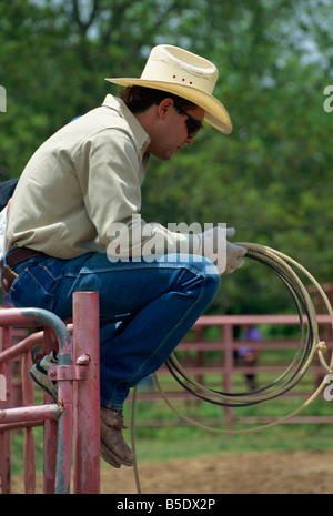 Cowboy at the rodeo, San Antonio, Texas, USA, North America Stock Photo