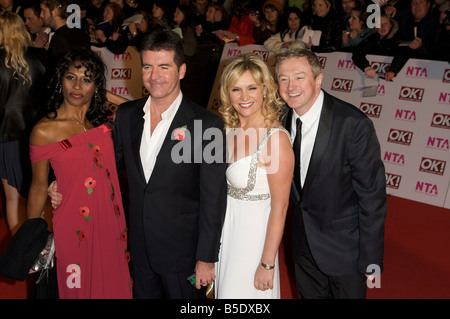 Louis Walsh Sinitta and Simon Cowell attending the National Television awards Royal Albert Hall Stock Photo