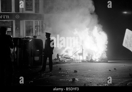 Southall Riots: General scenes of destruction in Southall after a riot ...