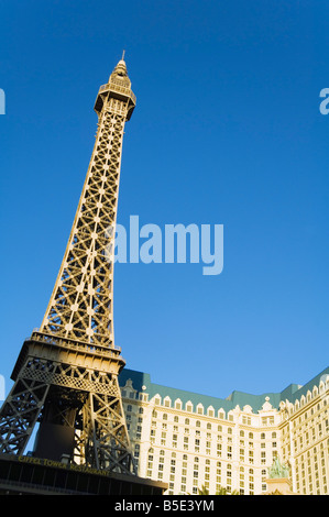 Paris Hotel with mini Eiffel Tower, The Strip (Las Vegas Boulevard), Las Vegas, Nevada, USA, North America Stock Photo