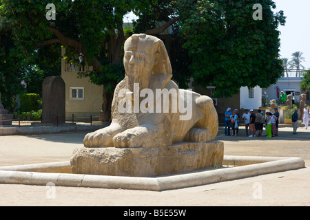 Alabaster Sphinx at Memphis Egypt Stock Photo