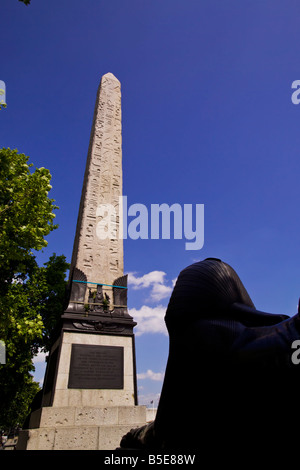 Cleopatras needle London England situated on the Thames embankment. Stock Photo