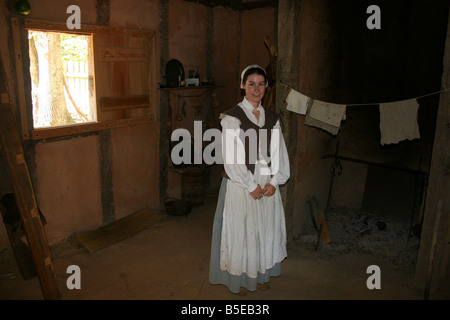 Historical interpreter at the citie of Hemricus, the first settlement after Jamestown in Virginia Stock Photo