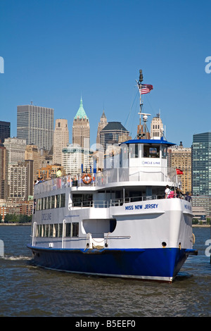 Ferry docking at Liberty Park, Jersey City, New Jersey, USA, North America