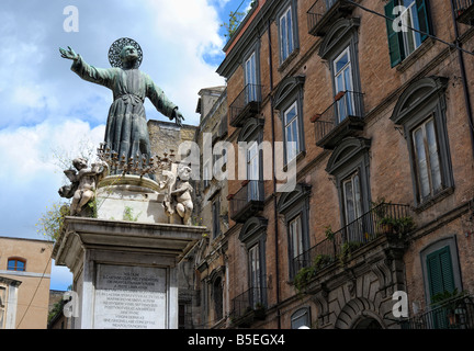Napoli Naples city center Campania italy San Gaetano statue Stock Photo