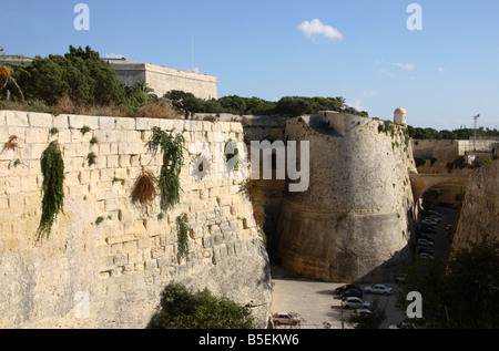 Valletta city walls in Malta. Stock Photo