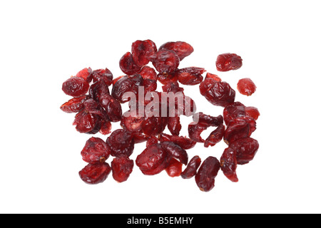 Dried cranberries cutout on white background Stock Photo