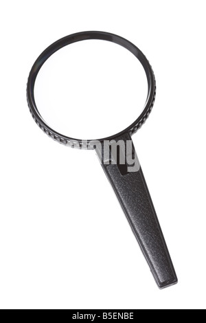Magnifying glass cutout on white background Stock Photo
