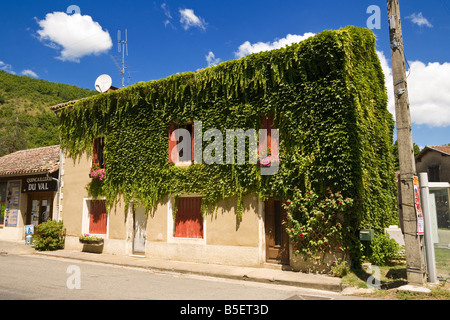 Ivy covered house St Antonin Noble Val Tarn et Garonne France Europe Stock Photo