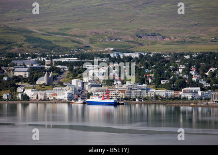 The city Akureyri north Iceland Stock Photo