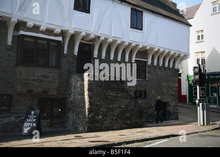 Oldest building in the town of Conwy, Aberconwy House, built circa 1300AD, now a National Trust property Stock Photo