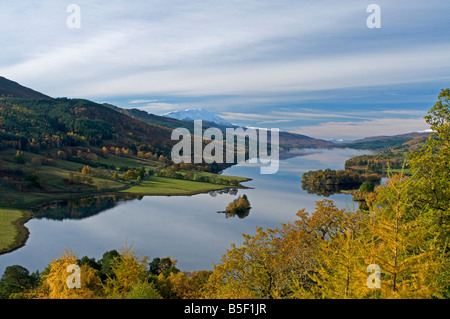 Autumn at the Queens View Loch Tummel Pitlochry Perthshire Tayside Region Scotland SCO 1095 Stock Photo