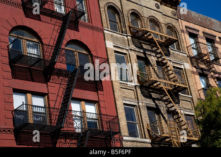 fire escapes soho, new york,new york, usa. Stock Photo
