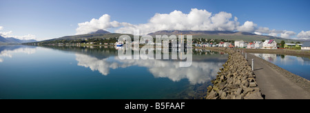 The city Akureyri north Iceland Stock Photo