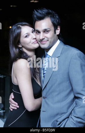 Former Miss Scotland Nicola Jolly with Ae Fond Kiss actor Atta Yaqub at the Scottish Press Awards in 2005 Stock Photo