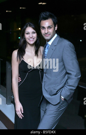 Former Miss Scotland Nicola Jolly with Ae Fond Kiss actor Atta Yaqub at the Scottish Press Awards in 2005 Stock Photo