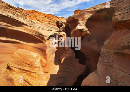 Entrance in Upper canyon Antelopes in reservation Indians navajo in the USA Stock Photo