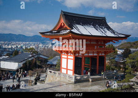 Kyoto City Japan Kiyomizu Temple temple gate with pagoda style roof line Stock Photo