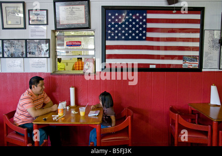 Houston's East End, neighborhood restaurant Villa Arcos Tacos, Hispanic customers Stock Photo