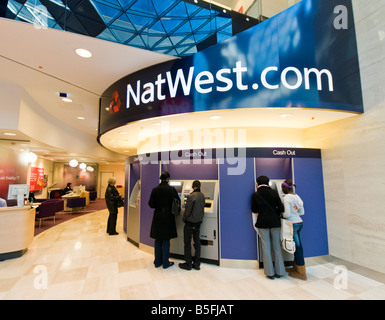 Natwest bank cash points in London Stock Photo