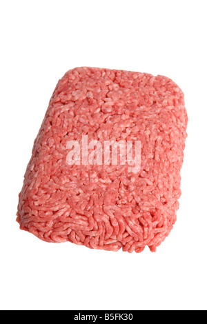 Raw ground beef cutout on white background Stock Photo