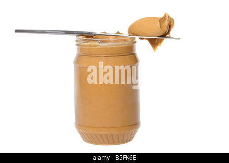 Peanut butter cutout on white background Stock Photo