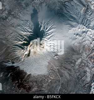 Shiveluch Volcano in Russia. Stock Photo