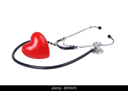 Stethoscope with red heart on a white background Stock Photo - Alamy