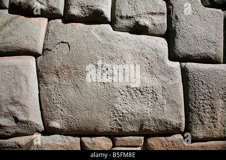 The famous 12 sided stone of the Inca in Cusco Stock Photo