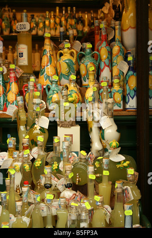 Bottles of Limoncello for sale in Shop in Venice, Italy Stock Photo - Alamy