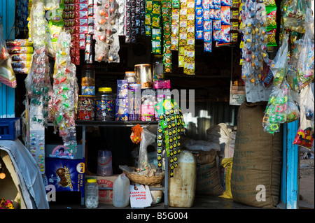 Indian village shop in Puttaparthi, Andhra Pradesh, India Stock Photo