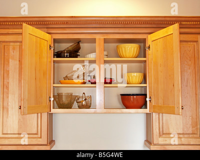 Open Kitchen cabinet Stock Photo