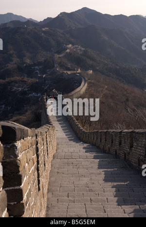 Visitors walk along the Mutianyu section of the Great Wall of China
