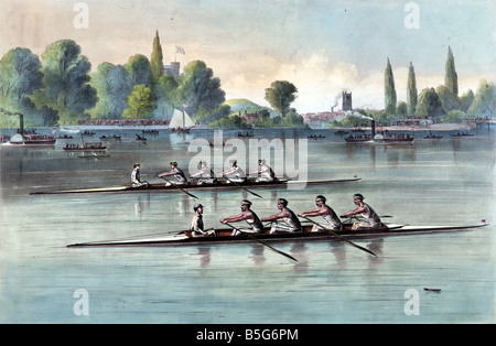 Harvard & Oxford Boat Race Stock Photo