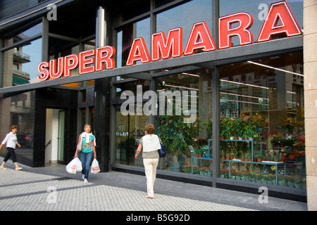 Exterior of a supermarket located in the city of Donostia San Sebastian Guipuzcoa Basque Country Northern Spain Stock Photo