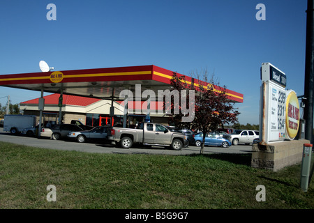 Gas station marquee sign showing no prices. Fill in your own Stock