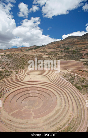 Moray, the Incan agricultural laboratory that was likely used to cultivate resistant and hearty varieties of plant Stock Photo